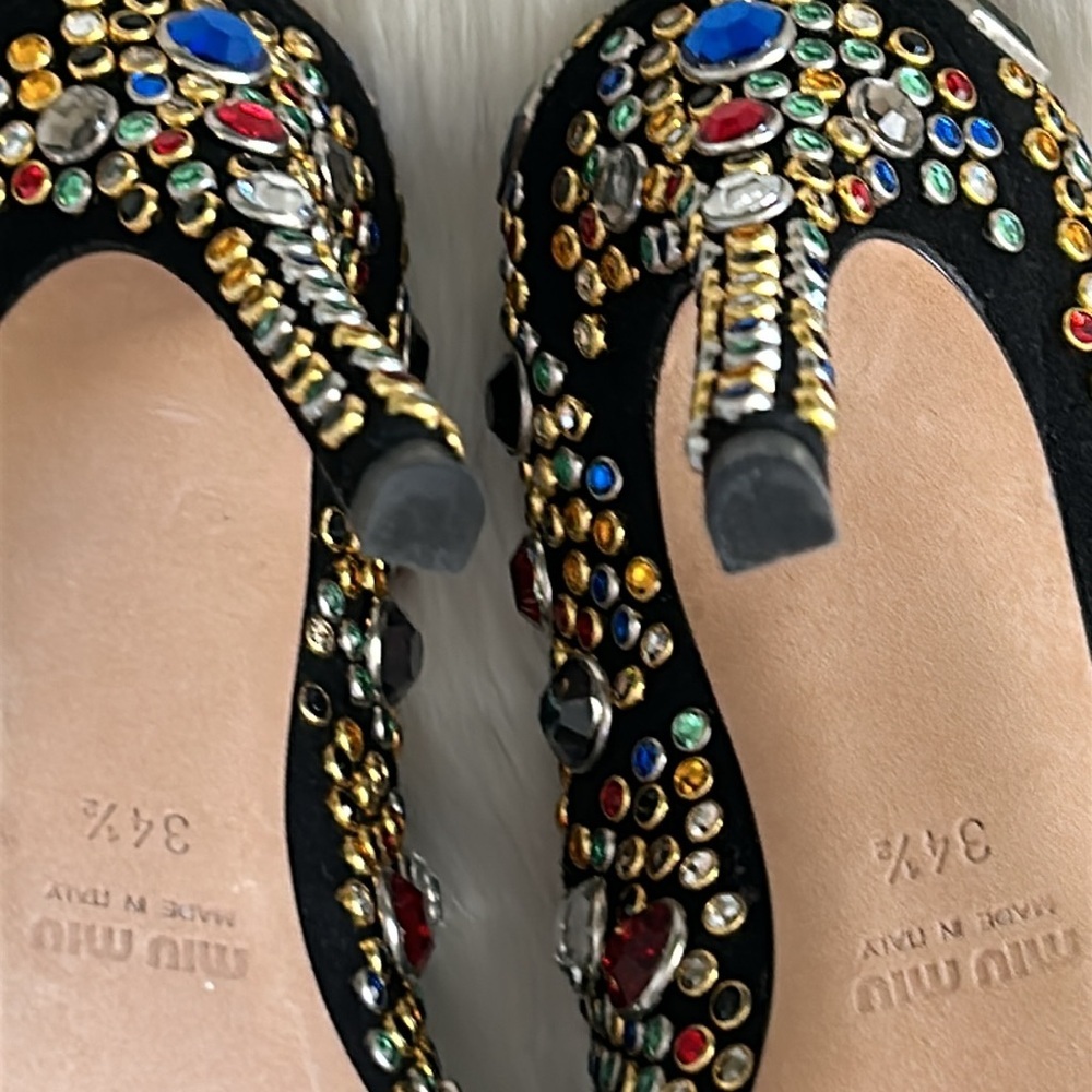 Authentic MIU MIU Crystal Jeweled Embellished Heels - Picture 6 of 15